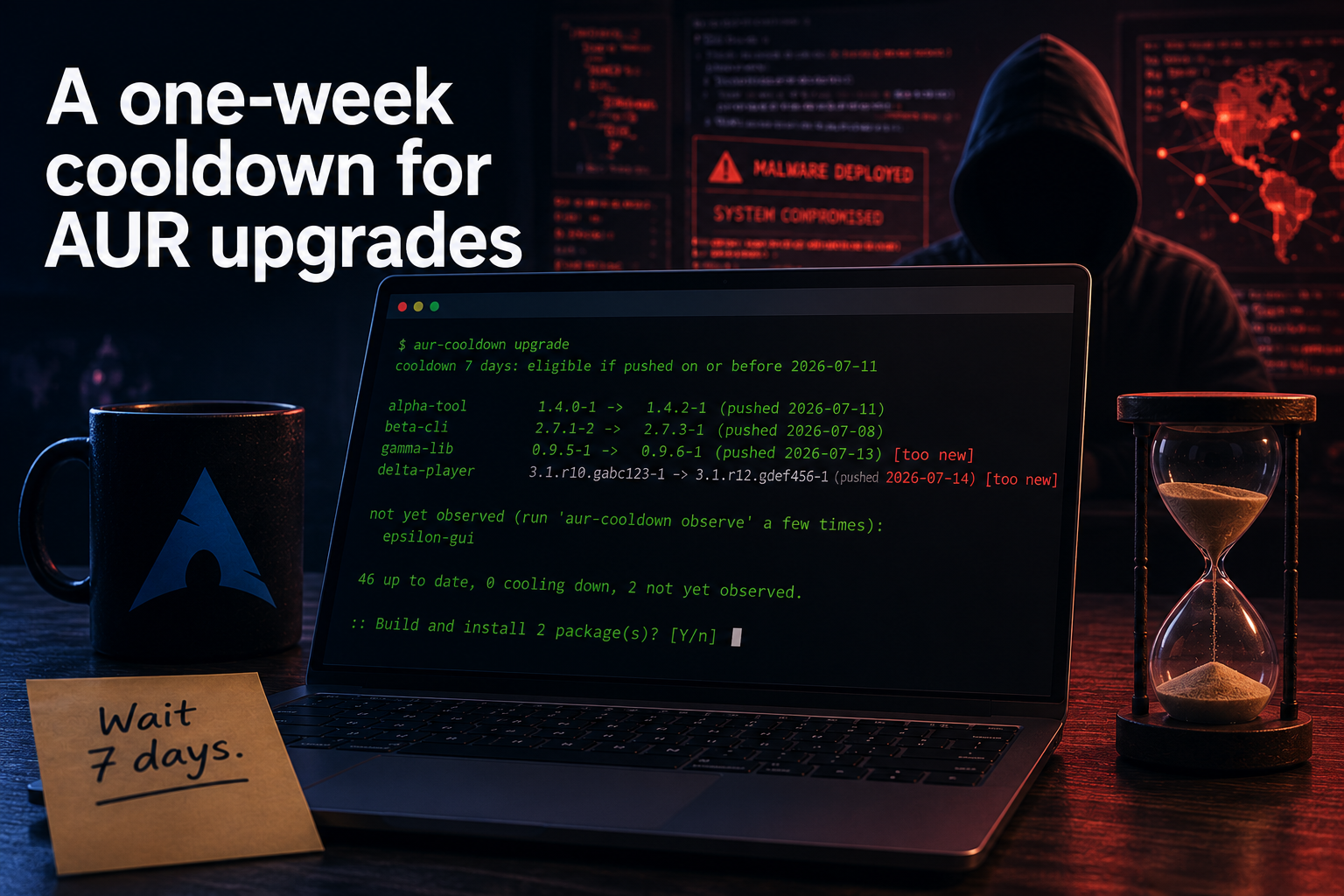 A one-week cooldown for AUR upgrades